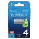 Panasonic Eneloop R03 / AAA 800mAh x 4 genopladelige batterier (blister)